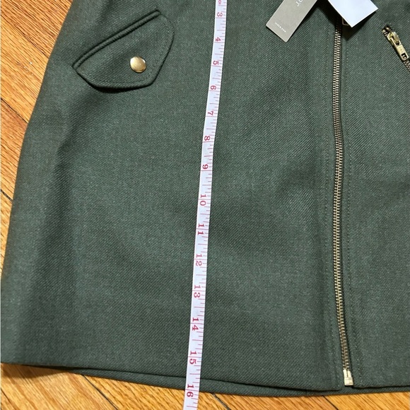 J.CREW Women's Motorcycle-Style Wool Mini Lined Skirt Loden Green Sz 2 NWT - Picture 9 of 10